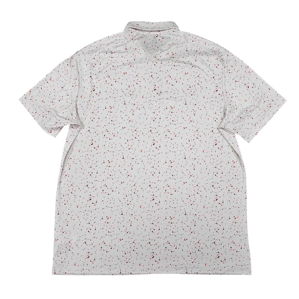 Adidas Primeblue Golf Polo XL White Burgundy Red Flag Print Parley Globe - Picture 4 of 9